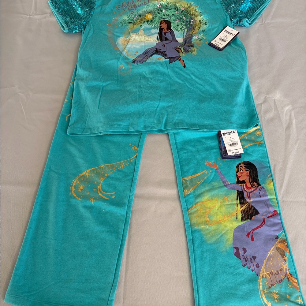 Disney Aqua Pajama Set with Princess Design